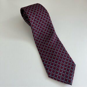 Brooks Brothers Men’s Italian Silk Red‎ Blue Chain printed Tie